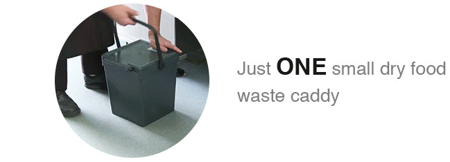 Just one small dry food waste caddy